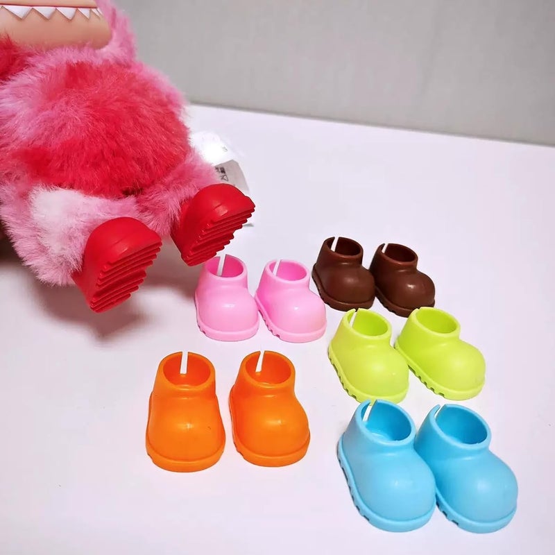 sunla Store 10 Pairs Doll Shoes for 17cm Dolls, Cute Mini Shoes Accessories for 17cm Dolls Sitting Standing Series, Silicone Doll Rain Shoes Boots - Image 2